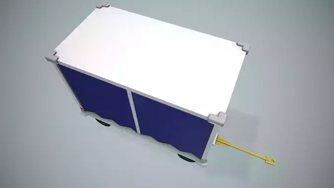 Airport Baggage Cart --438-- Low-poly 3D model 5