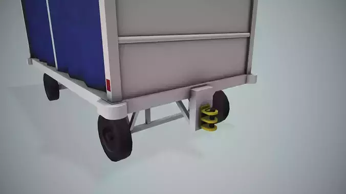 Airport Baggage Cart --438-- Low-poly 3D model 4