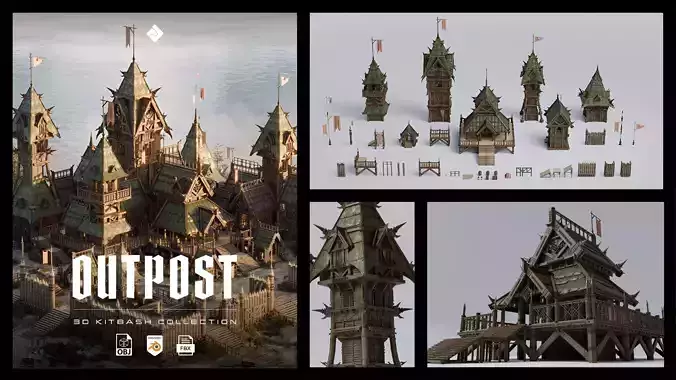 Medieval Outpost Kitbash Collection