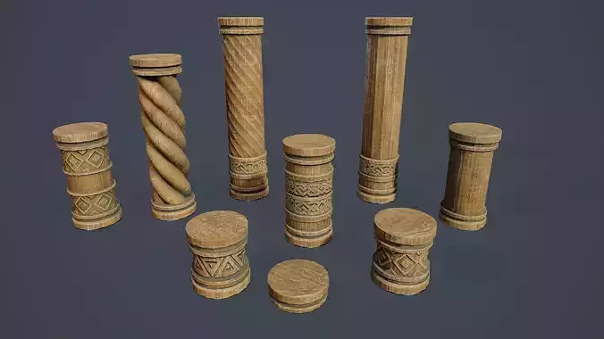 Wooden Columns PBR