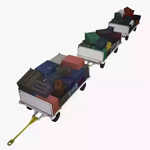 Airport Baggage Carts Loaded --441--