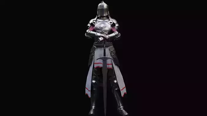 Medieval fantasy Knight - 90000 tris Low-poly 3D model