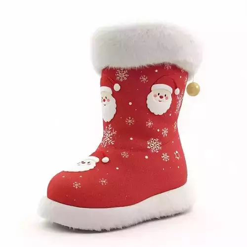 Christmas Santa Boot 3D Model Festive Holiday Footwear