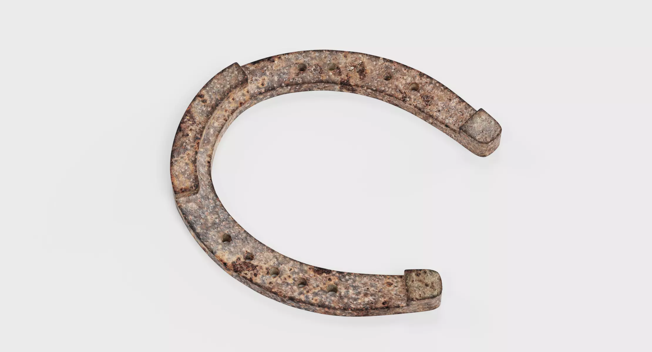 Horseshoe V1 - Rusted Weathered Iron Shoe 3D model