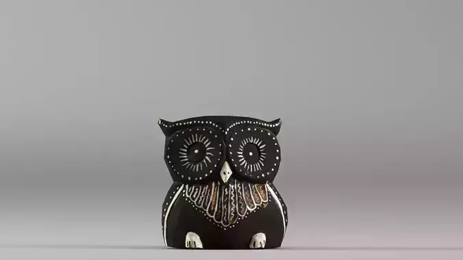 S00075 Stylized Owl Figurine