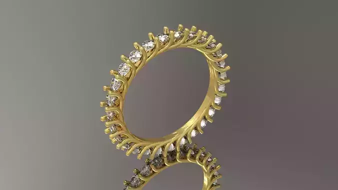 The eternity luxury stl 3d jewelry ring model rr0006