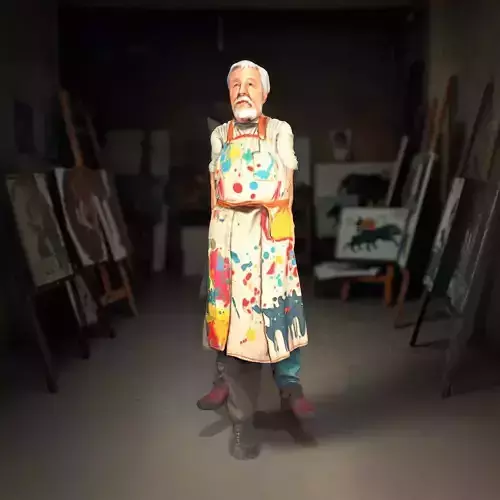 Colorful Artist Apron model pack