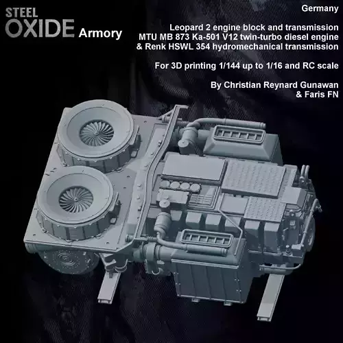 Leopard 2 MTU MB 873 Ka-501 and Renk HSWL 354 transmission