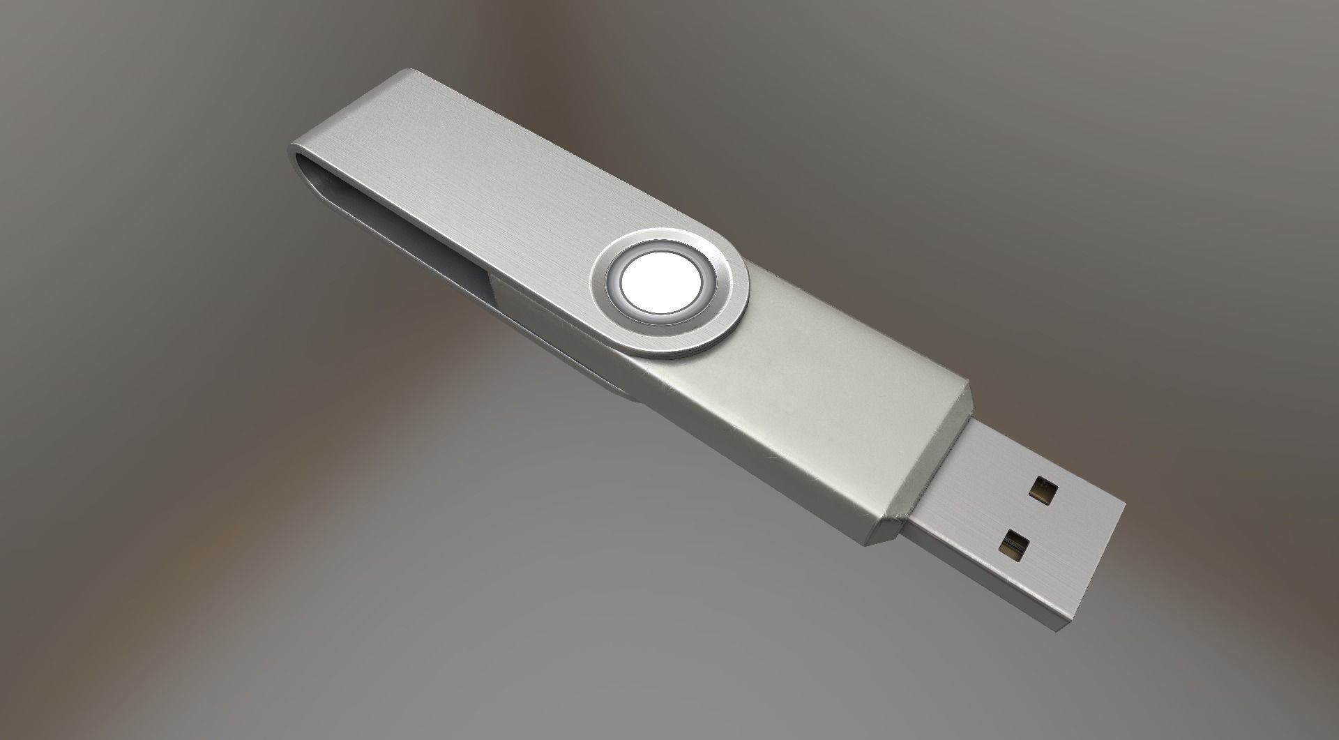 USB Stick Low Poly Aluminium Version - gameready - PBR Low-poly 3D model_17