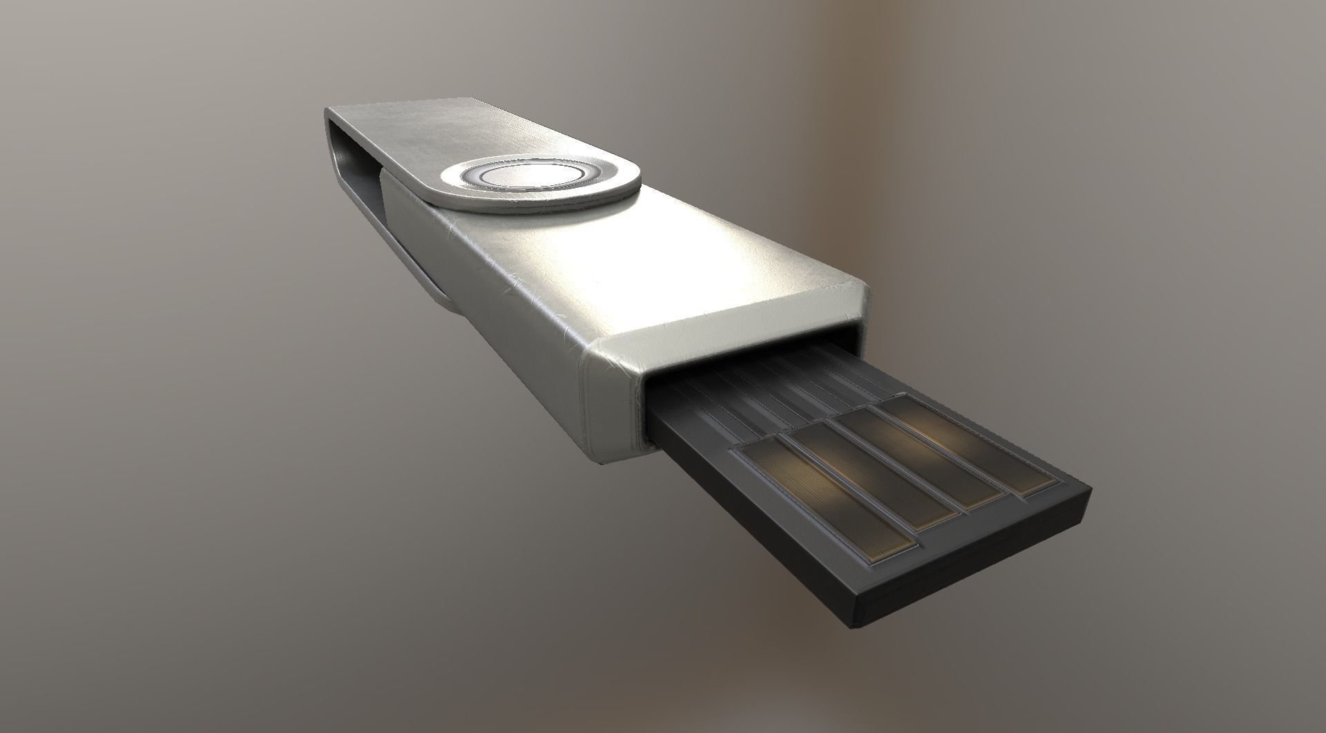 USB Stick Low Poly Aluminium Version - gameready - PBR Low-poly 3D model_19
