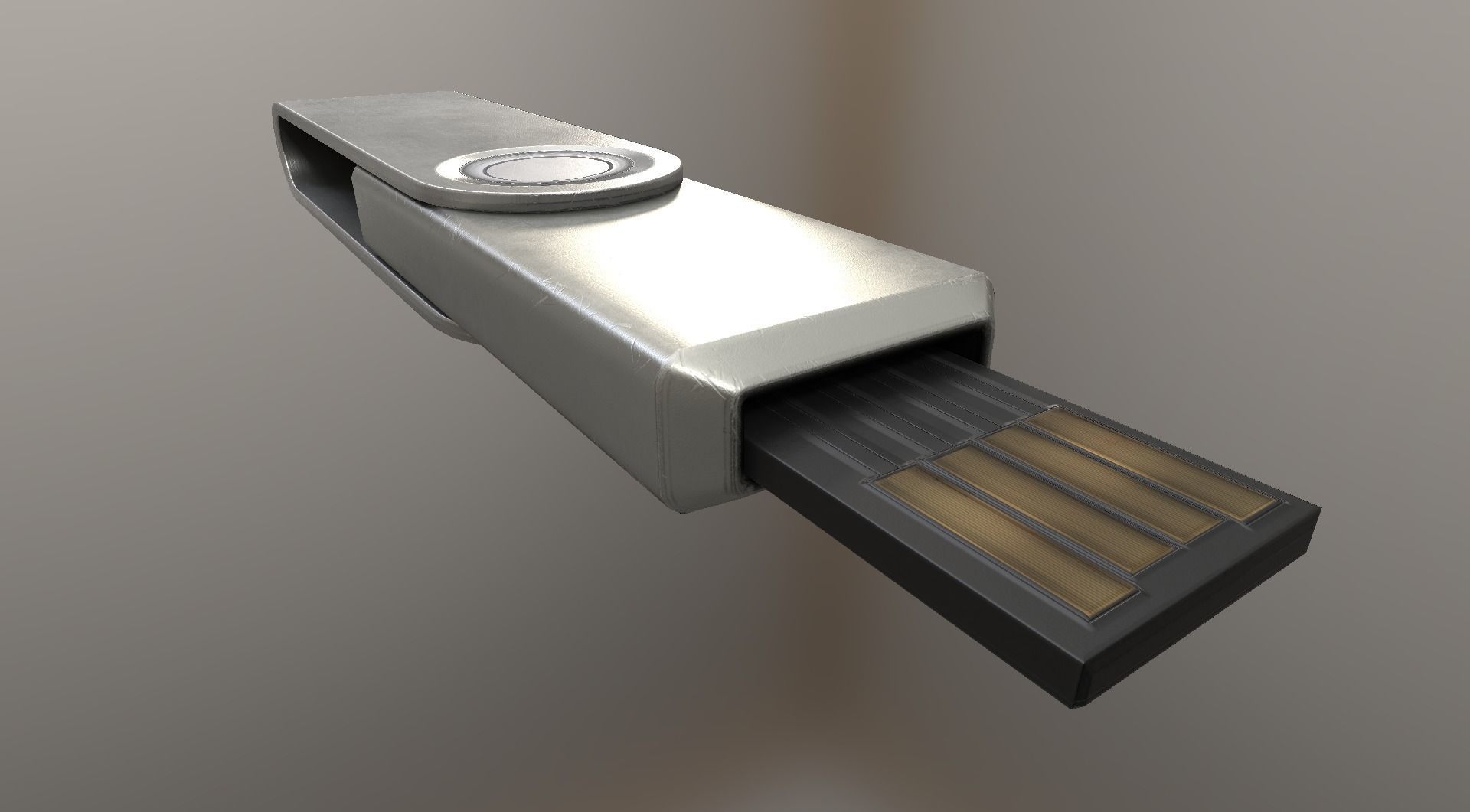 USB Stick Low Poly Aluminium Version - gameready - PBR Low-poly 3D model_20