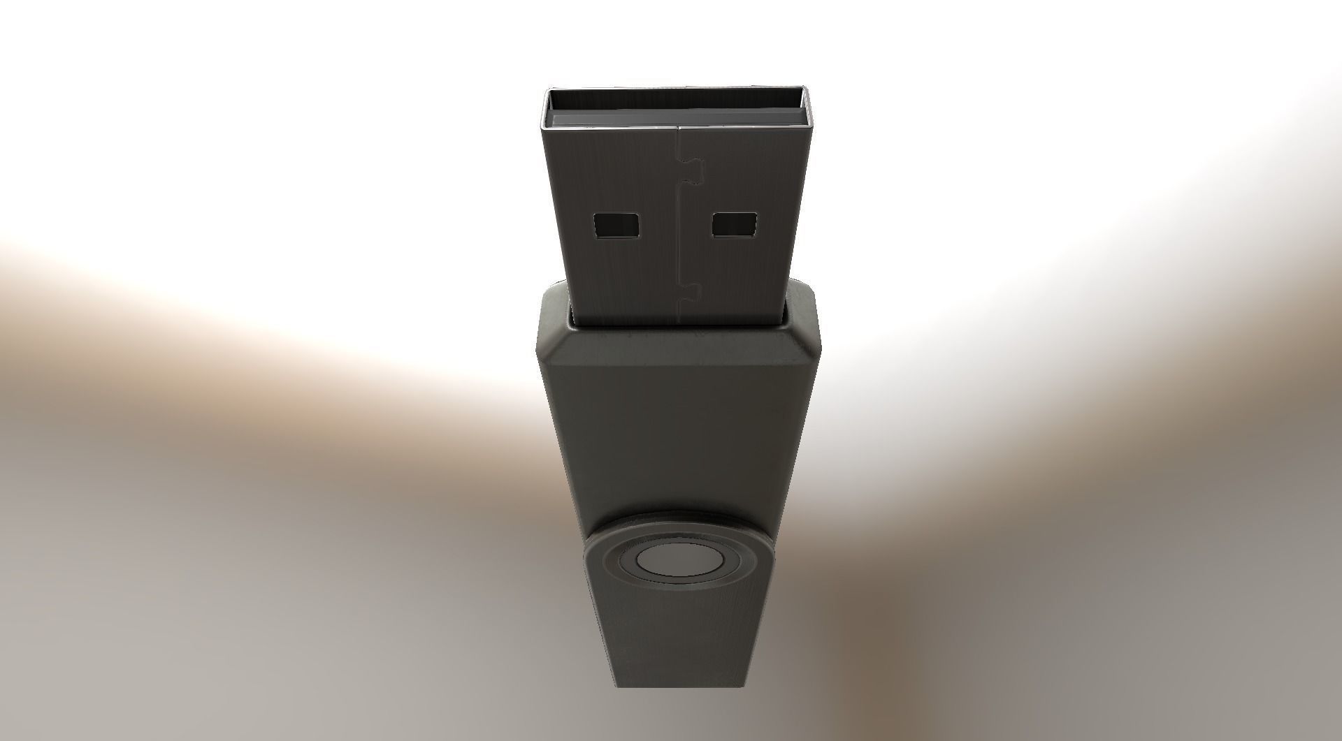 USB Stick Low Poly Aluminium Version - gameready - PBR Low-poly 3D model_10
