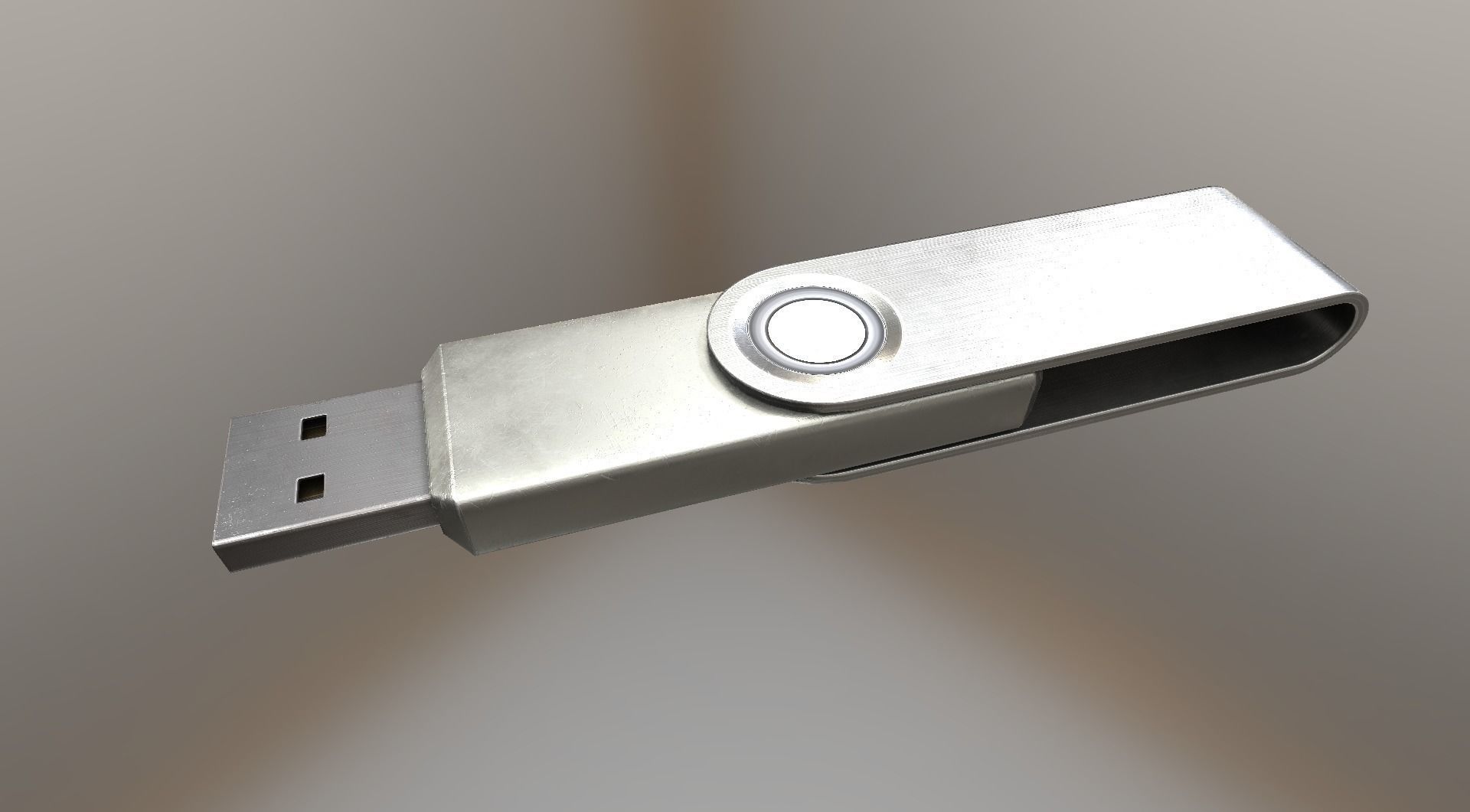 USB Stick Low Poly Aluminium Version - gameready - PBR Low-poly 3D model_5