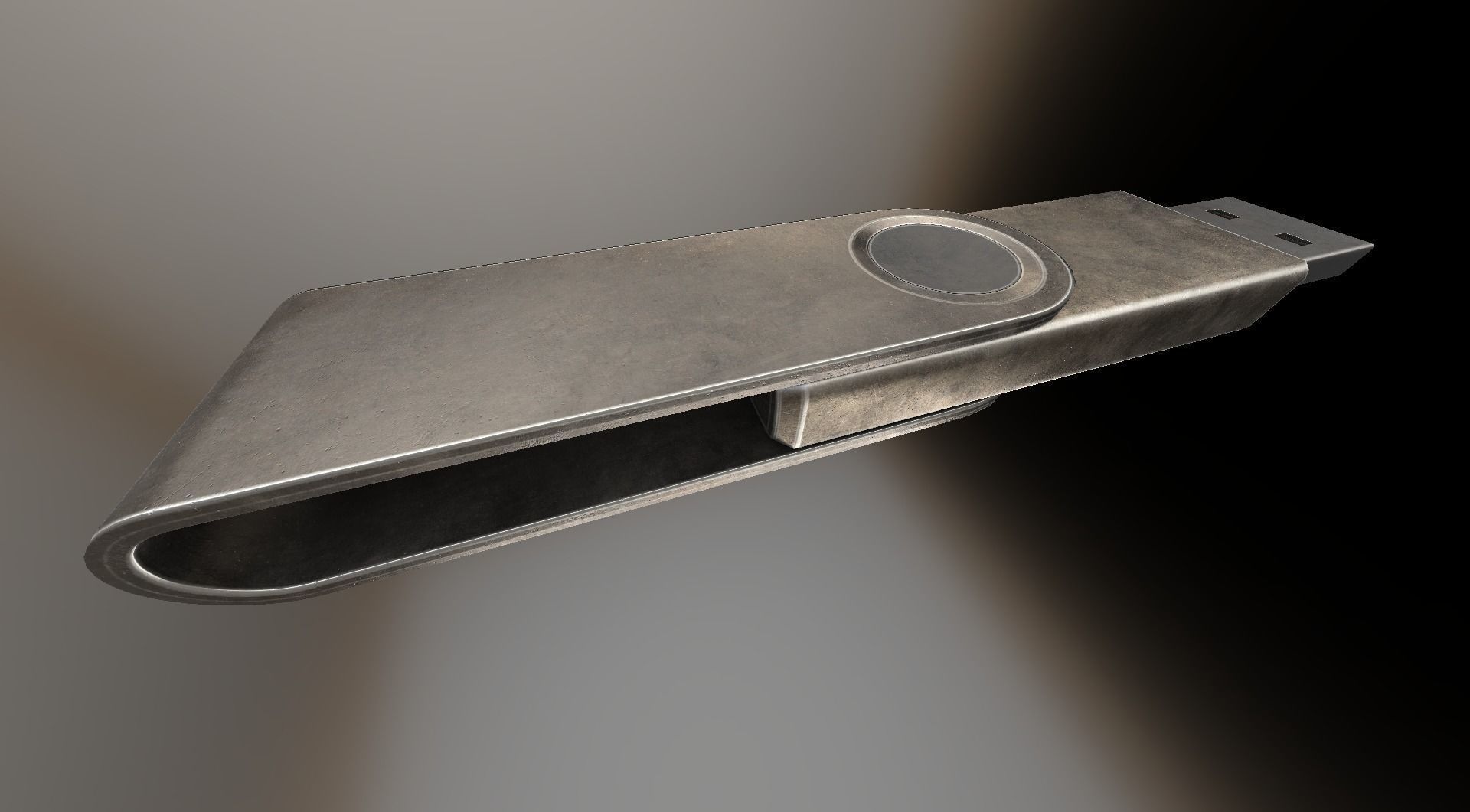 USB Stick Low Poly Brass Version - gameready - PBR Low-poly 3D model_13