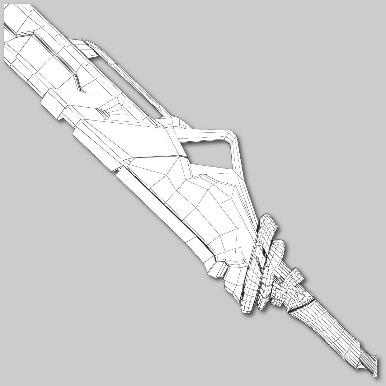 Sci-fi Frozen Sword Low-poly 3D model_13