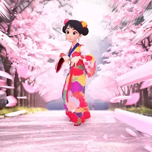 Colorful Kimono Character model pack