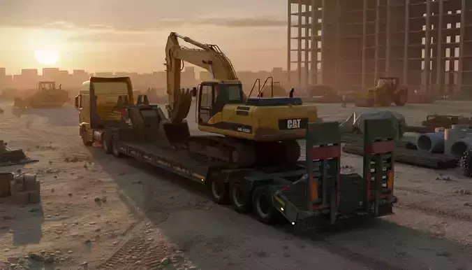 Lowboy Heavy Equipment Trailer