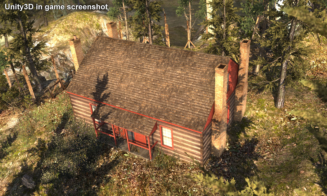 Wooden House Building Low-poly 3D model_8