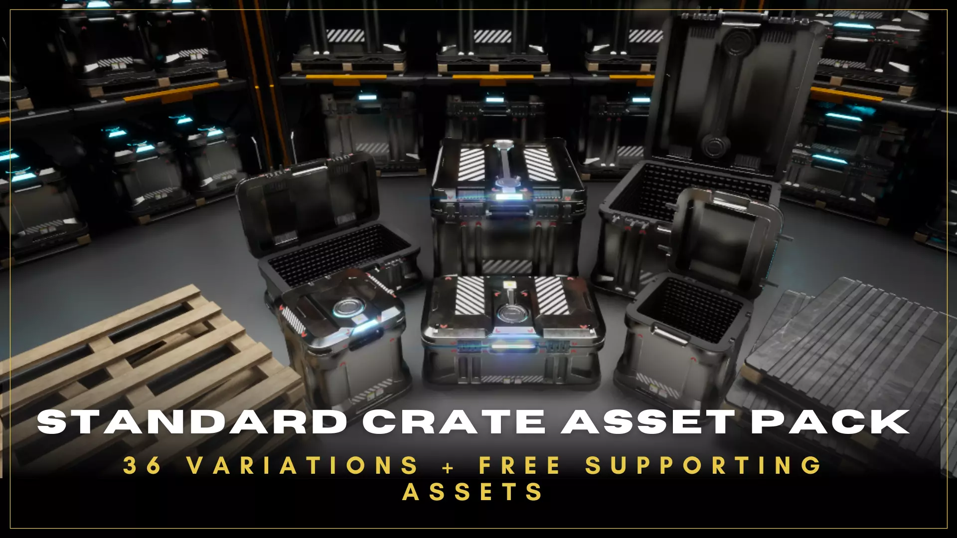 Standard Storage Crates Asset Pack Low-poly 3D model