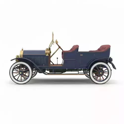Early 20th Century Vintage Touring Car Low-poly 3D model 5