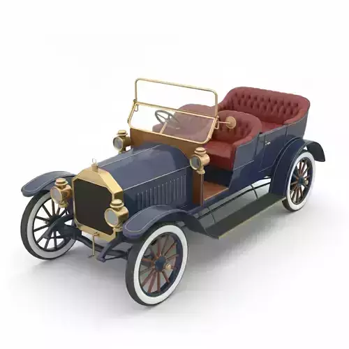 Early 20th Century Vintage Touring Car Low-poly 3D model 3