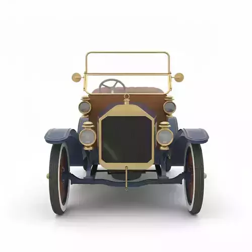 Early 20th Century Vintage Touring Car Low-poly 3D model 4