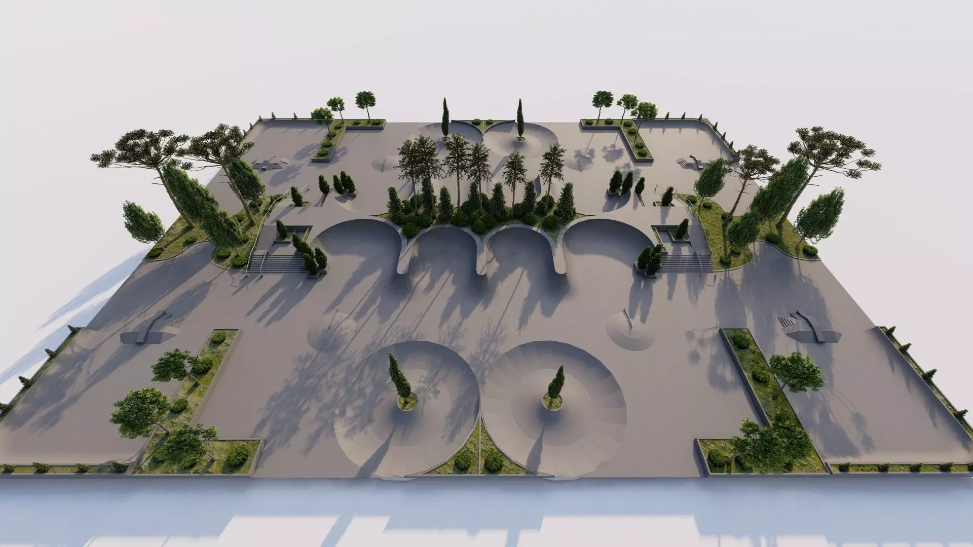 Skatepark-Skate Park PACK 3D model
