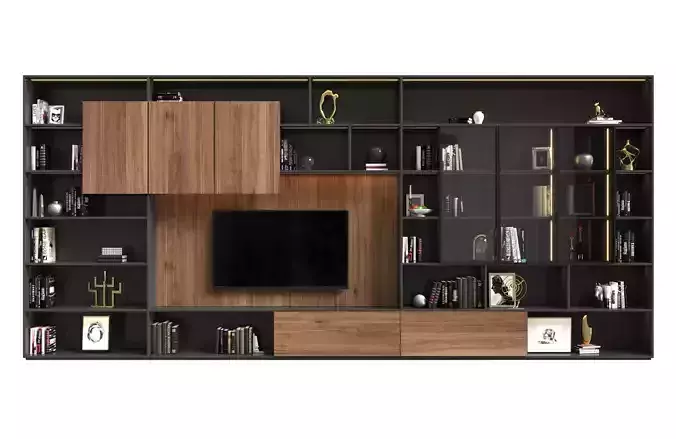 Modern TV Wall Unit 3D Model
