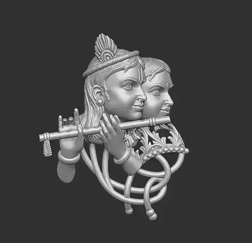 Radha krishna pendent II krishna radha pendent 3D print model