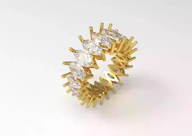 Marquise All Round eternity STL 3D Ring model rr0013