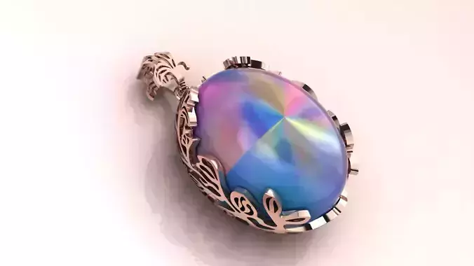 The Aurora Pendant jewelry 3D model - for Her