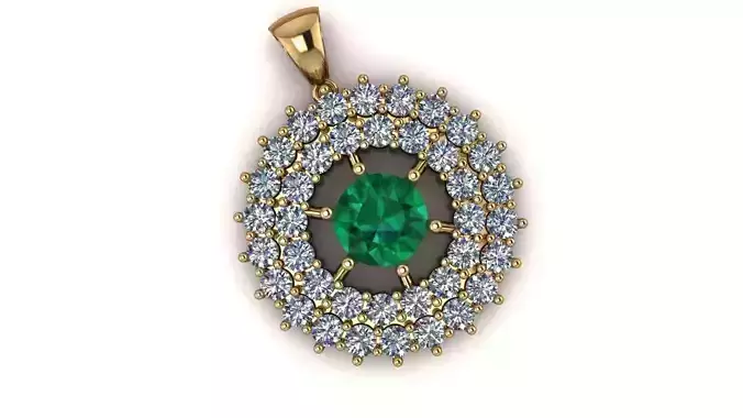 Emerald Nova Pendant jewelry 3D model - for Her