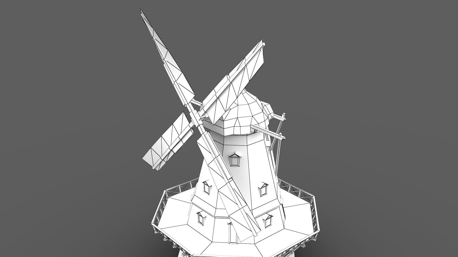 Copenhagen Windmill Low-poly 3D model_7
