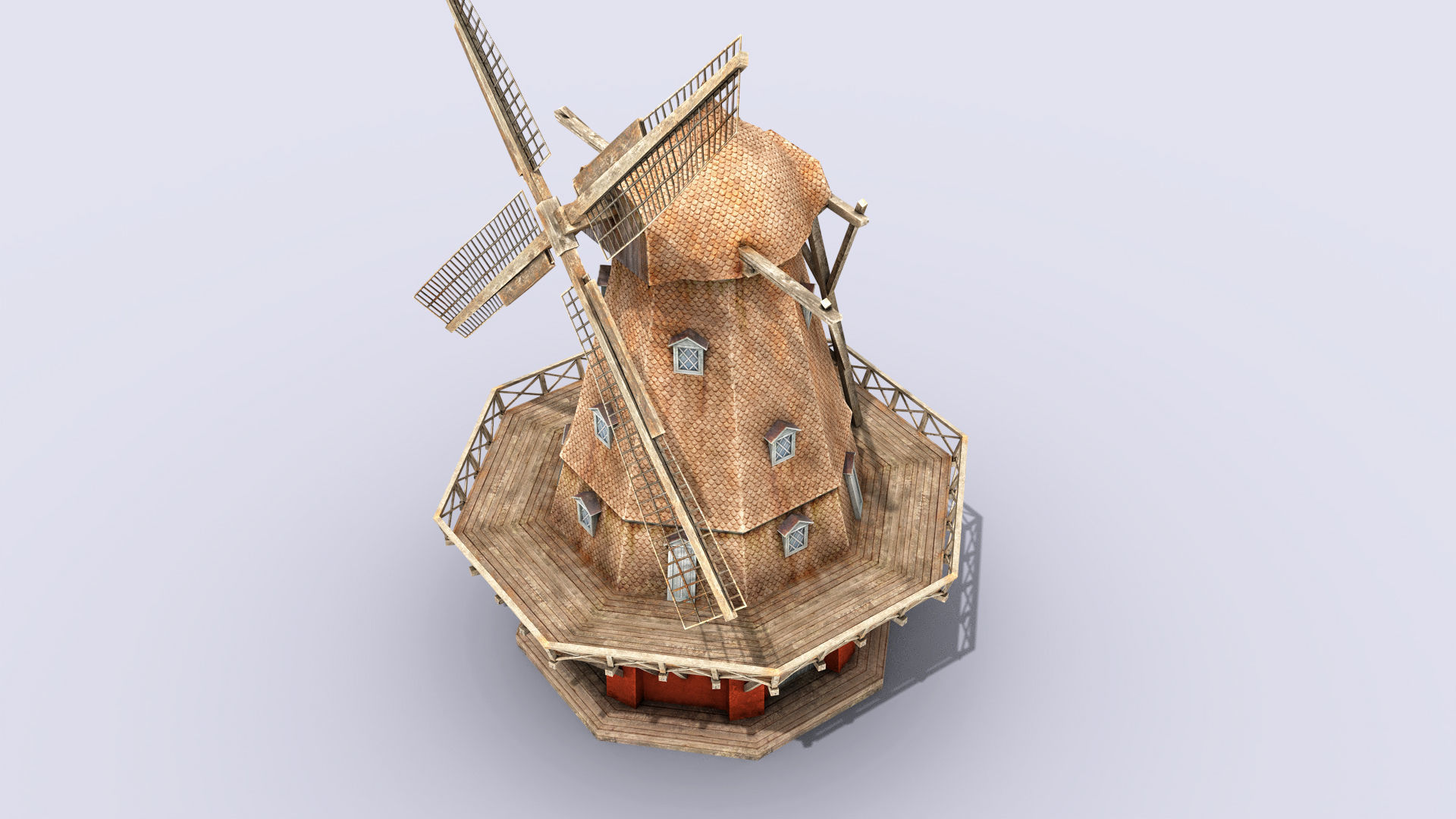 Copenhagen Windmill Low-poly 3D model_2
