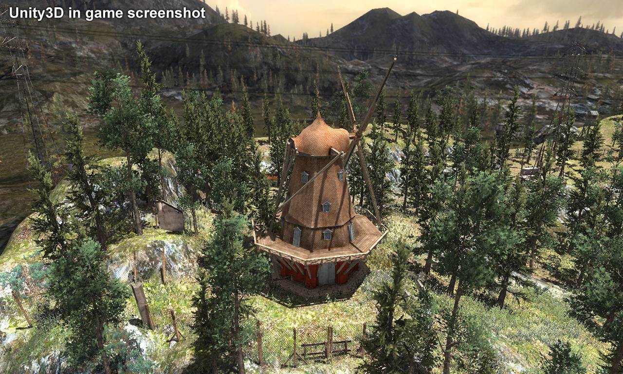 Copenhagen Windmill Low-poly 3D model_9