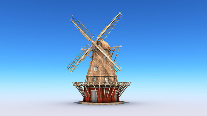Copenhagen Windmill Low-poly 3D model