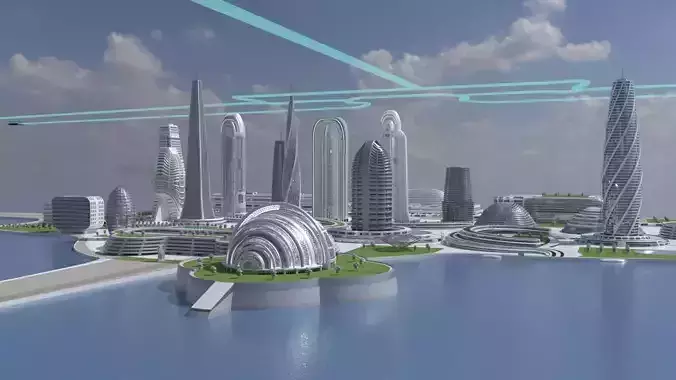 Futuristic City Day and Night Edition