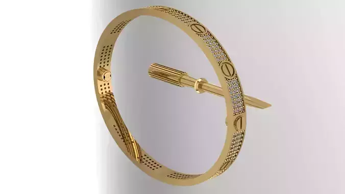 stone design diamond screw carter bracelet