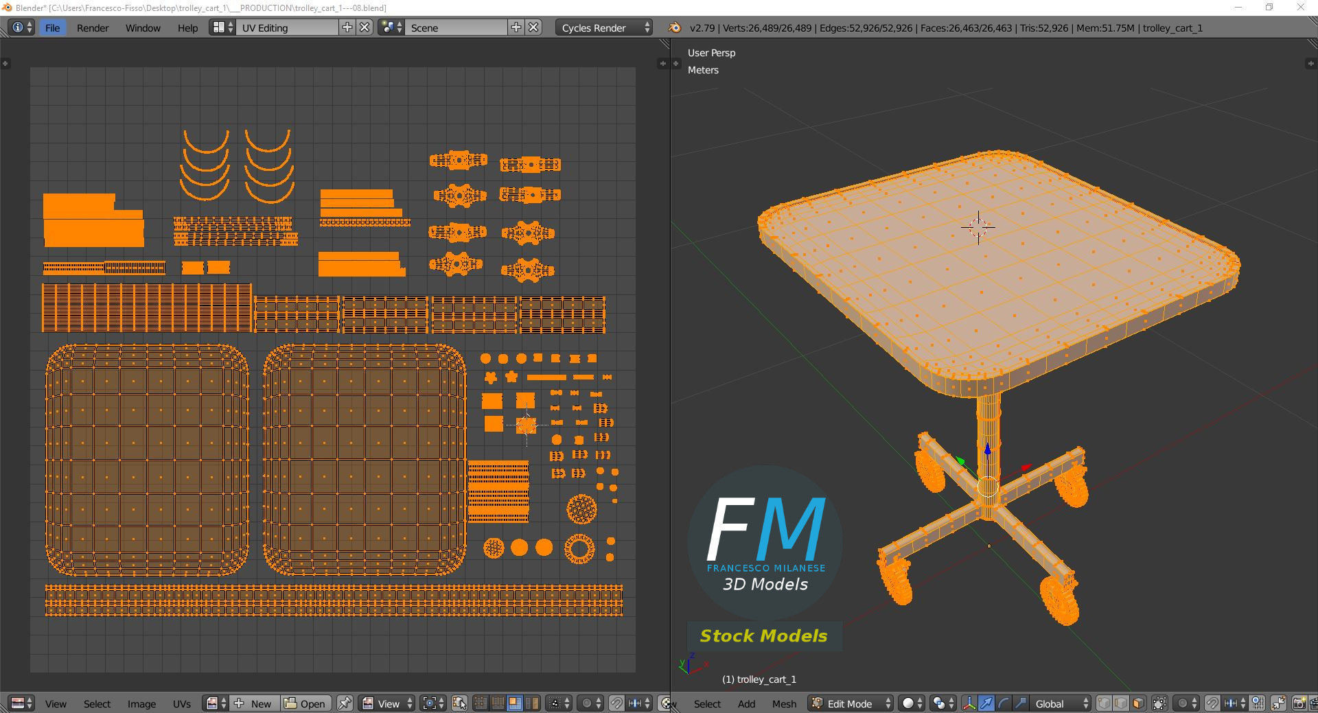 Trolley cart 1 3D model_10