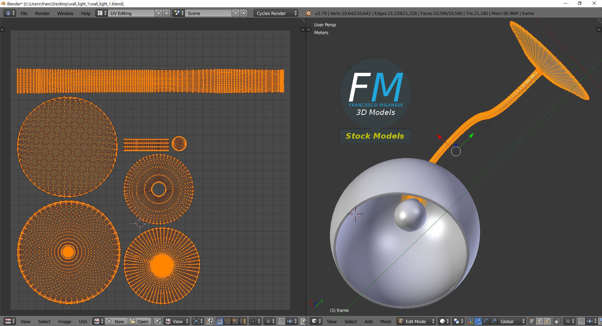 Wall light 1 3D model_10