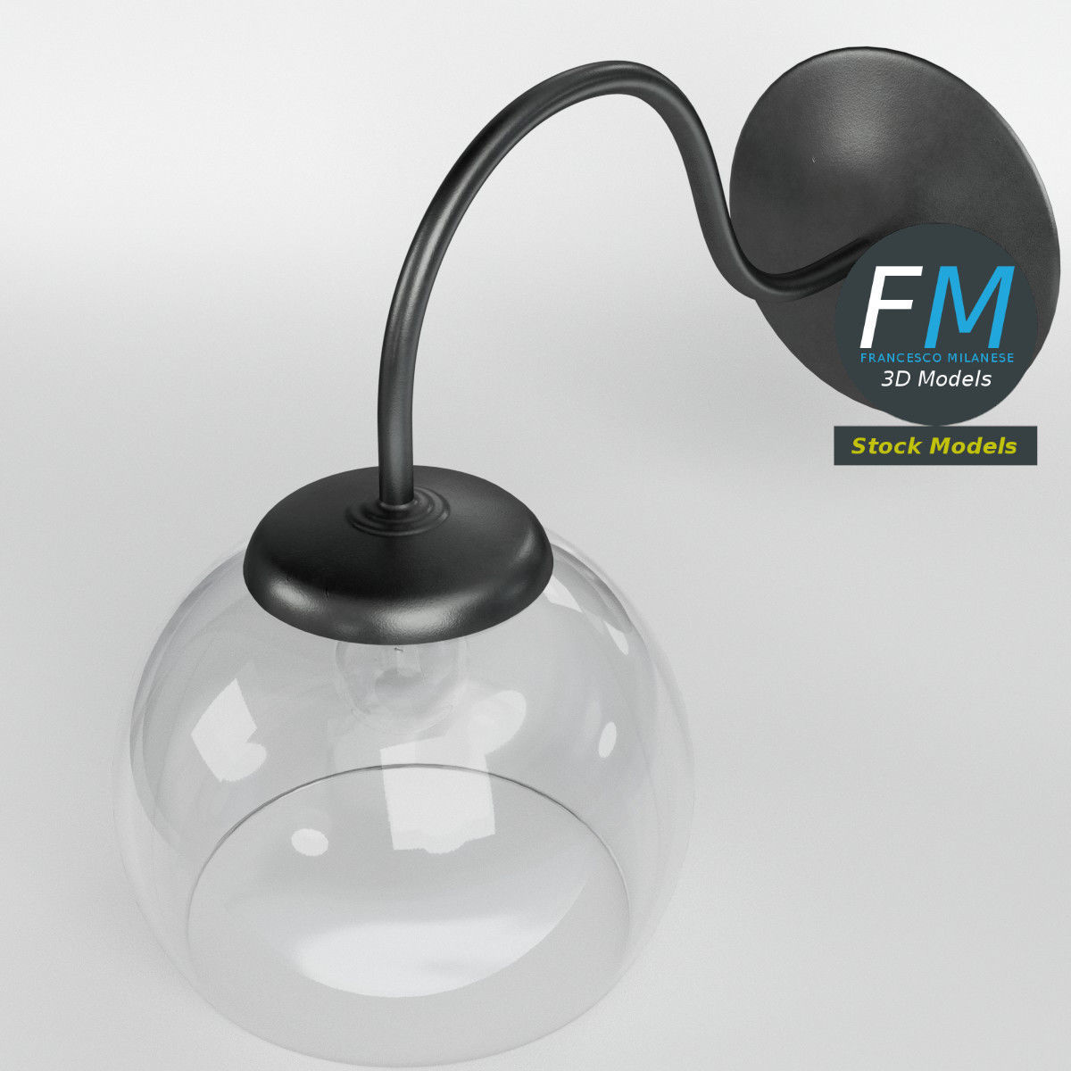 Wall light 1 3D model_2