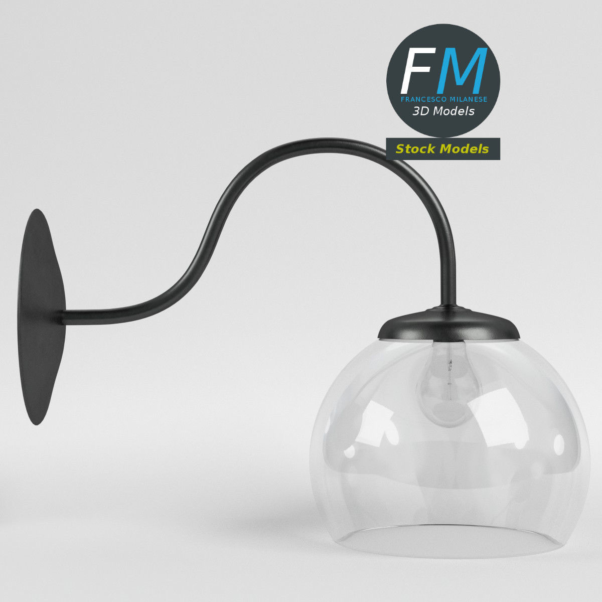 Wall light 1 3D model_4