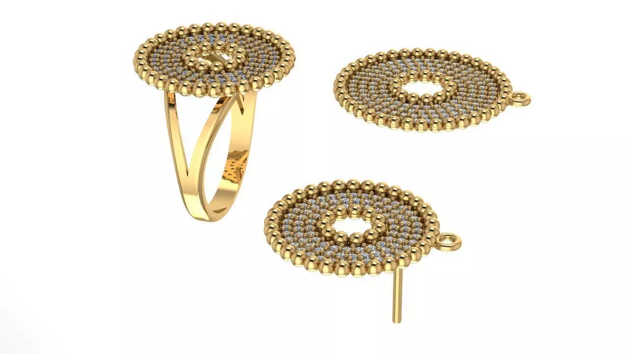 earring necklace ring ball around 3D print model