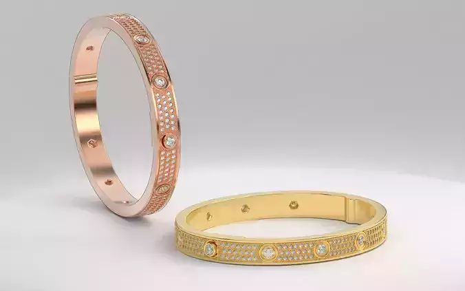 Bracelet Love Paved 175mm Screw 