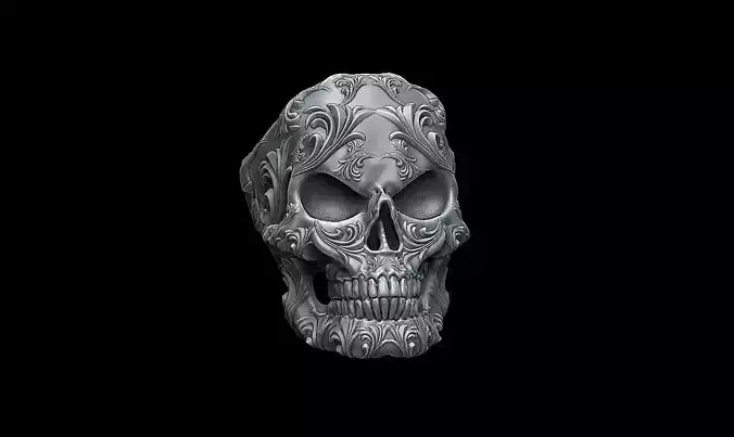 ornament skull ring a30 