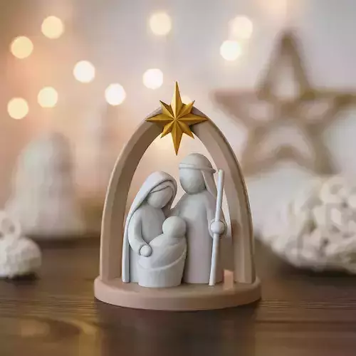 Modern Nativity Scene   Holy Family Christmas Decor
