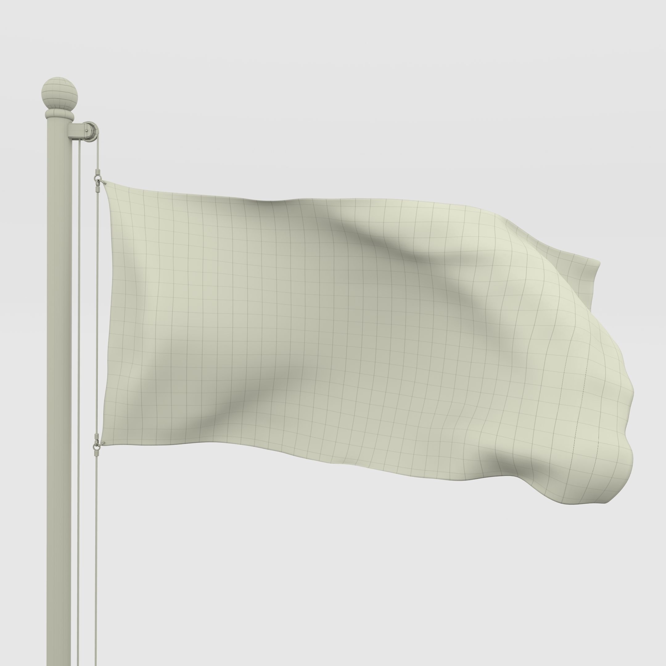 Animated Sierra Leone Flag Low-poly 3D model_9