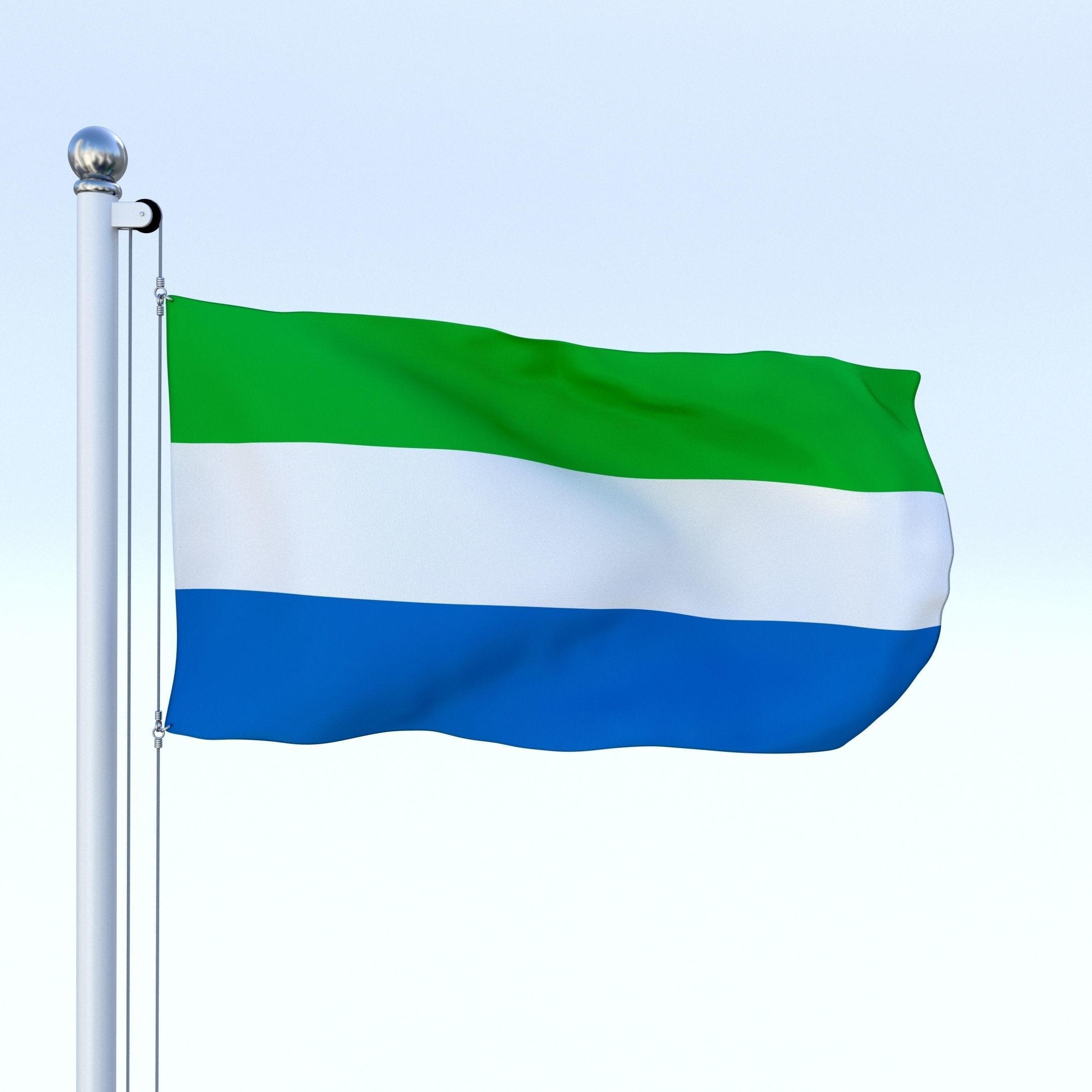 Animated Sierra Leone Flag Low-poly 3D model_24