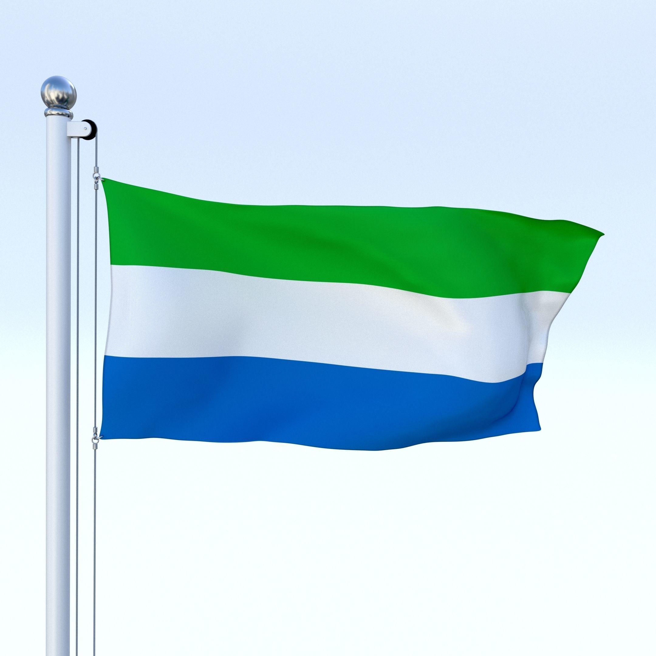Animated Sierra Leone Flag Low-poly 3D model_23
