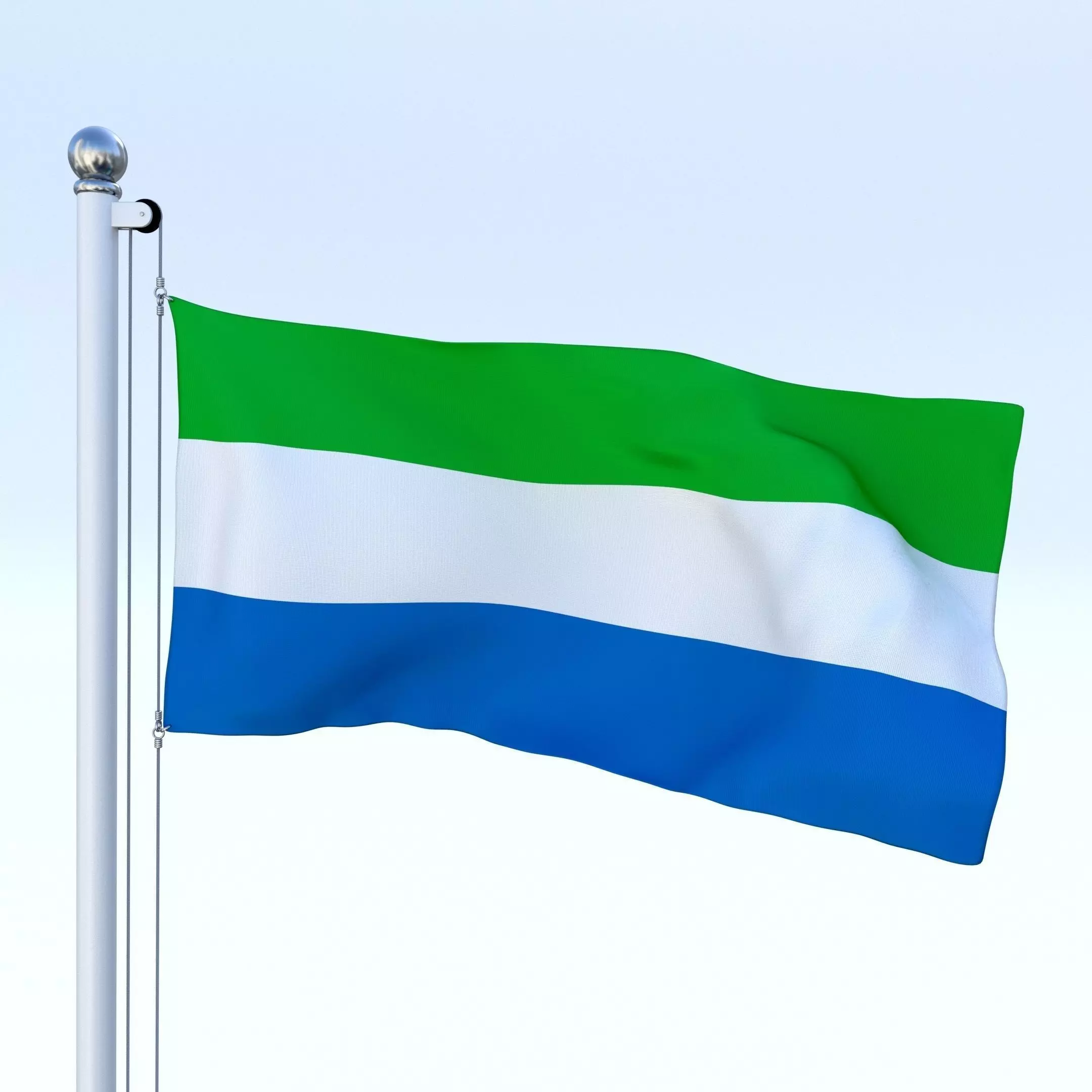 Animated Sierra Leone Flag Low-poly 3D model_0